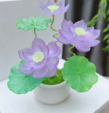 Lotus Handmade DIY Knitted Bouquet Kit - Preserved Flower Display Gift