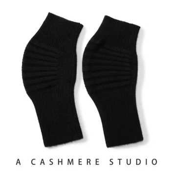 Cashmere Knee Warmers for Men and Women - Thickened Knitted Ribbed Leg Sleeves for Autumn/Winter Cycling and Joint Protection