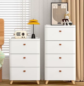 Japanese-Style Drawer Storage Cabinet, Minimalist Chest for Living Room, Small Nightstand, Sofa Side Table, No Assembly Required