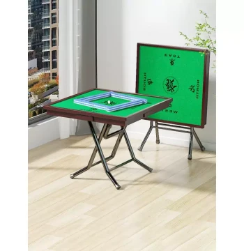 Foldable Manual Mahjong Table for Home Use - Dual-Purpose Dining and Game Table with Simple Panel