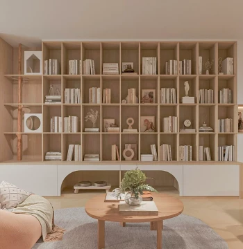 Suofeiya Custom Bookshelf and Cabinet Integrated Full-Wall Floor-to-Ceiling Living Room Display Shelf Storage Unit Whole-House Customization