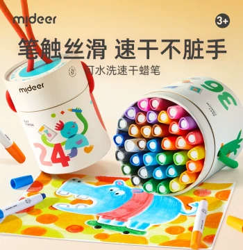 mideer Silky Quick-Dry Crayons Oil Pastels Non-Staining Safe Washable Water-Soluble for Kids Kindergarten