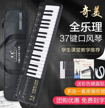 Qimei Full Music Theory Melodica 37-Key for Elementary and Middle School Students - Professional Wind Instrument for Kids and Adults