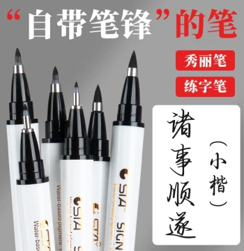STA Calligraphy Brush Pen (Model 3751) with Built-in Brush Tip for Practice and Signing