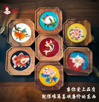 Blessing Series Teapot Mat and Base, Jingyunge Cloisonné Enamel DIY Kit, Intangible Cultural Heritage Gift with Glaze Materials