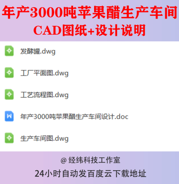 3000 Ton/Year Apple Vinegar Production Workshop CAD Drawing Design Process Flow Chart Layout Fermentation Tank
