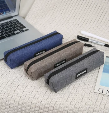 Minimalist Ins-Style Canvas Pencil Case for Boys, Durable Stationery Box for Elementary and Middle School Students