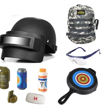Soft Bullet Gun Accessories: Helmet, Frying Pan, Pistol, Goggles; Children's Toy Gun Parts for AWM and 416