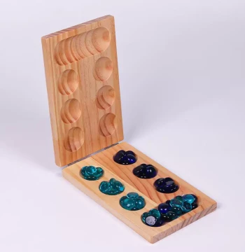 Export Mancala Game - Gem Stone Chess Board Game for Kids & Adults (African Customizable Toy)