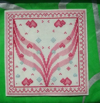 Handmade Cross-Stitch Wallet Finished Product - KEC Women's Long Style 'Happy Mood' on White Base Fabric (In Stock)