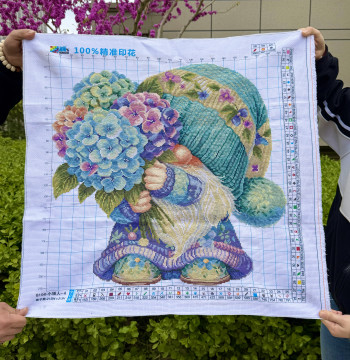 Hydrangea Seven Dwarfs Pure Handmade Cross-stitch Finished Product Cute Cartoon Seven Dwarfs Living Room Bedroom Wall Art