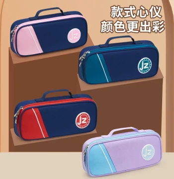 British Style Pencil Case: Simple Large-Capacity Canvas Stationery Box for Boys & Girls in Elementary and Middle School