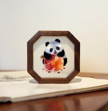 Walnut Wood Embroidery Ornament, Suzhou Double-Sided Embroidery Desktop Creative Display, New Chinese Style Screen, Chinese Style Gift