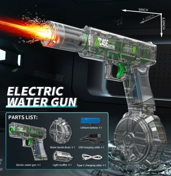 Ge Second Generation Full-Stroke Linkage Electric Water Gun, Large Capacity for Children's Summer Outdoor Water Play