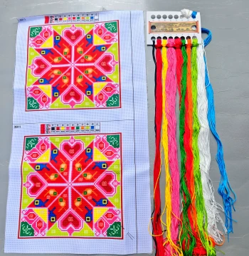Buy 2 Get 3: Latest Cross-Stitch Small Cushion Flower Pair, Precise 5D Print, Requires Self-Embroidery and Edging