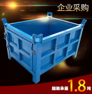 Heavy-Duty Metal Turnover Box – Steel Workshop Crate for Scrap, Parts, and Materials