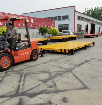 Flatbed Trailer with Omnidirectional Wheels Heavy-Duty Trolley 25-Ton Tow Trailer Manufacturer Supply Low-Deck Heavy-Duty Trailer