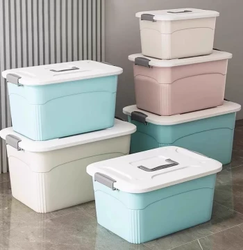 Plastic Storage Box with Lid for Clothes Organization - Wholesale Starting from 1 Unit, Ideal for Bedroom Closet and Home Use