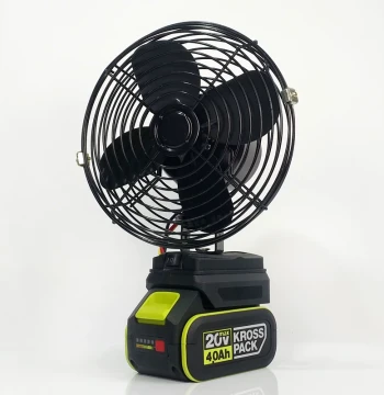 Metal Fan Compatible with Worx Lithium-Ion Batteries, Cordless USB Electric Fan for Outdoor Camping and Power Tools