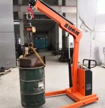 Fully Electric Single-Arm Crane, Mobile Lifting Crane, Electric Lift Walking Transport Cart, Electric Hydraulic Small Crane