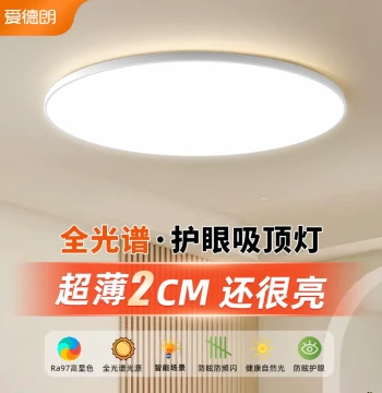 Full-Spectrum LED Ceiling Light – Ultra-Thin Modern Bedroom Lamp for Balcony & Rooms, Eye-Care Main Lighting from Zhongshan