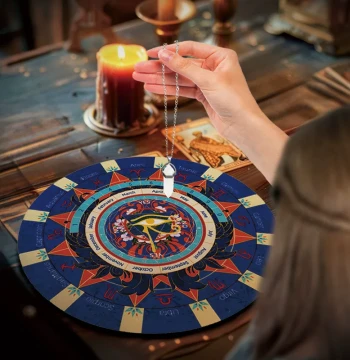Constellation Pendulum Ritual Mat: Eye of Horus Rubber Mouse Pad with Yes/No Guide