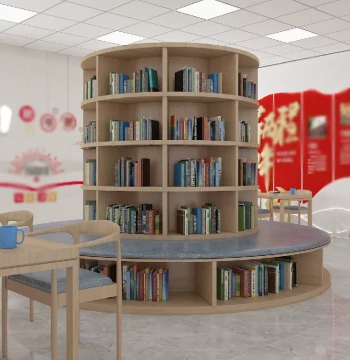 Round Bookshelf Wrapping Column Tree, Floor-Standing Large Multi-Function Integrated Seating Bookcase for Lobbies and Libraries, Picture Book Rack