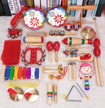 Genuine Orff Wooden Percussion Instrument Set, Children's Music Teaching Aid for Auditory Training, Kindergarten Classroom Performance