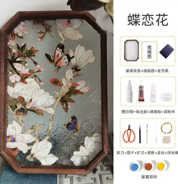 Mother's Day Intangible Cultural Heritage Cloisonné Enamel Painting DIY Material Tray for Team Building, Handcraft Warm-up Activity, Premium Decorative Art