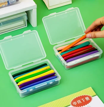 Transparent Plastic Marker & Crayon Storage Box – Large-Capacity Pen Case for Art Supplies, Markers, MR Sticks, Pencils, Desktop Organizer