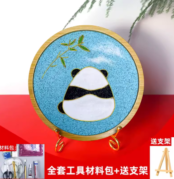Cloisonné Enamel DIY Craft Kit, Coaster Panda Dragon Boat Festival Team Building Student Mother's Day Gift