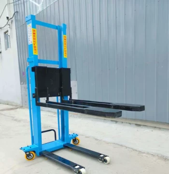 Portable Vehicle-Mounted Forklift, 1T Manual Stacker, Pallet Mover with Electric Lift Function
