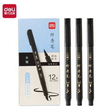 Deli Calligraphy Brush Set: Large, Medium, Small, Extra-Fine, Elegant, Fine Line, Art Practice, and Mini Brush