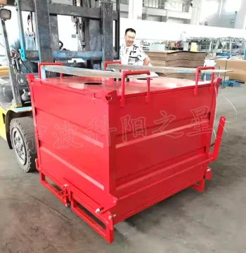 SCB Material Iron Chip Collection Bin Lid Self-Dumping Iron Box Factory Waste Bin Forklift Movable Bottom Port Turnover