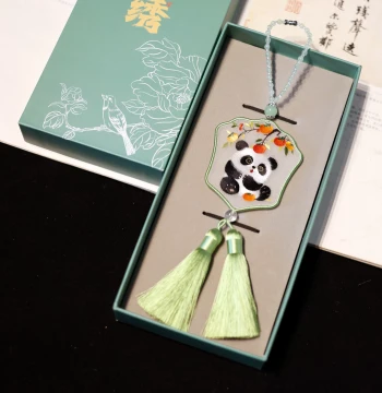 Handmade Su Embroidery Car Pendant - Double-Sided Silk Tassel Ornament, Premium Chinese Intangible Cultural Heritage Gift