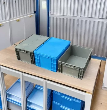 EU Standard Plastic Logistics Turnover Box Thickened Gray Storage Crate with Filter VCQ for Auto Parts