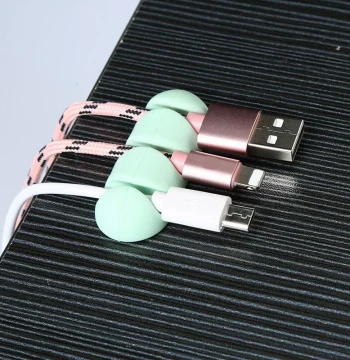 Jisu Self-Adhesive Desk Cable Organizer 3-Hole Cable Holder