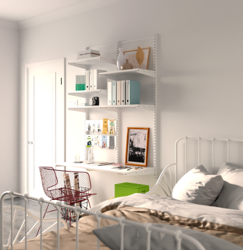 【3ROOMS】Wall-Mounted Bookshelf and Desk Combo for Students and Home Use, Customizable Storage Rack and Computer Desk