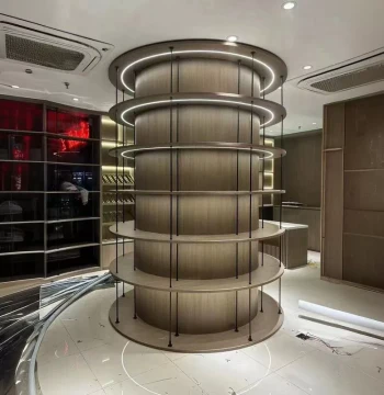 Aluminum Alloy Round Tube Bookshelf, Metal Round Tube Hanging Rack, Modular Round Tube Aluminum-Wood Cabinet Combo with Metal Fittings