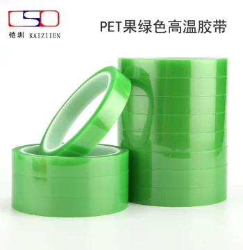 Kaizhen Green Insulation Tape for Plating Circuit Boards Painting Baking Fruit Green PET High-Temperature Resistant Tape