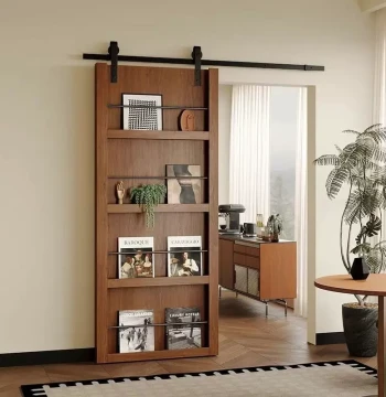 Custom Solid European Ghost Creative Bookshelf Custom Bathroom Kitchen Study Bedroom Invisible Sliding Door Push-Pull Door