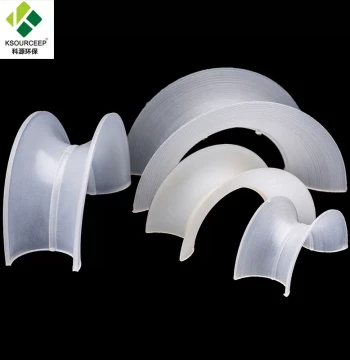 Keyuan Supply: Plastic PVC Intalox Saddle Rings in Woven Bags, Fast Shipping, Polypropylene Rings for Spray Towers