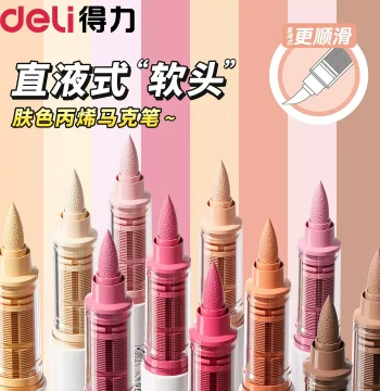 Deli Liquid Acrylic Markers with Soft Tips, Opaque and Layerable, High-Aesthetic Design for Student Art