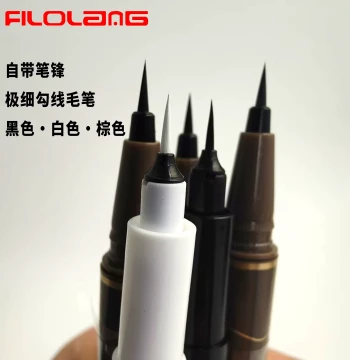 Built-in Brush Stroke Black White Oil-Based Soft Tip Extra-Fine Brush Pen, Waterproof Non-Smudging for Comics, Calligraphy, Journaling, Brown Outline Drawing, Edge Painting, Accounting, Anime, Practice Writing Soft Tip Pen