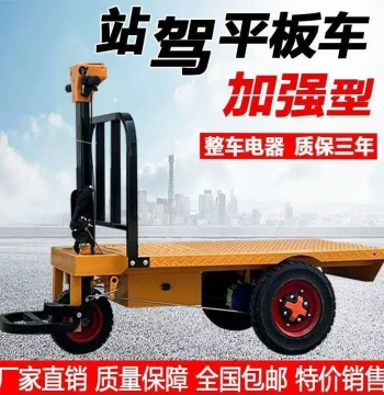 Electric Three-Wheel Flatbed Cart, Construction Site Brick and Cargo Transport Vehicle, Push Cart, Flatbed Transporter, Farming Feed Loading Dump Truck