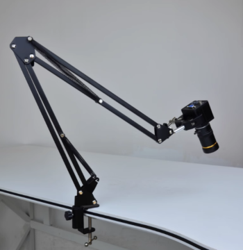 PDOK Vision Inspection Industrial Camera Flashlight, Adjustable Crab Clamp Table Clip Universal Vision Stand Fixed Mount