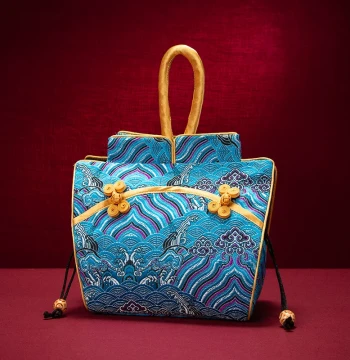 Chinese Style Small Gift: Brocade Cheongsam Handbag for Women, Ancient Style Drawstring Pouch and Storage Bag