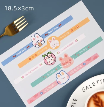 Baking Self-Adhesive Stickers Cartoon Rabbit Stickers Egg Yolk Pastry Mochi Labels Mid-Autumn Festival Stickers Sealing Stickers