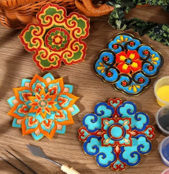 Wire-Free Enamel DIY Fridge Magnet, Intangible Cultural Heritage Handcraft Dunhuang Creative Rotating Souvenir Gift