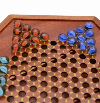 Factory Direct Chinese Checkers Glass Beads Wooden Board Game Strategy Puzzle Toy with Drawer Storage